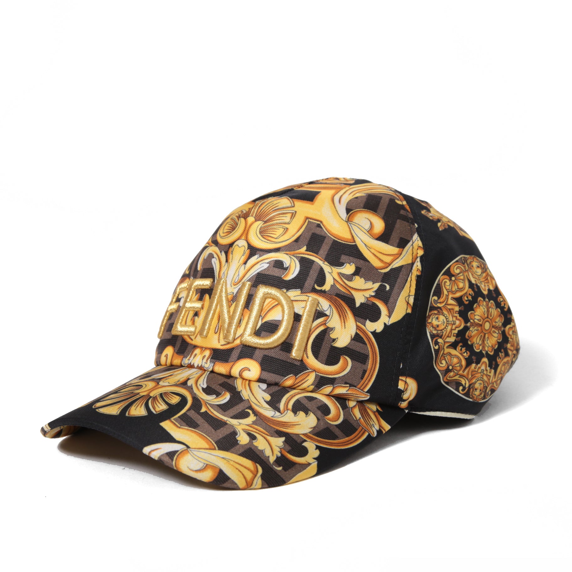 FENDACEフェンダーチェ / 美品 マルチカラー シルク キャップ / 57cm (M) フェンディ x ヴェルサーチ コラボ