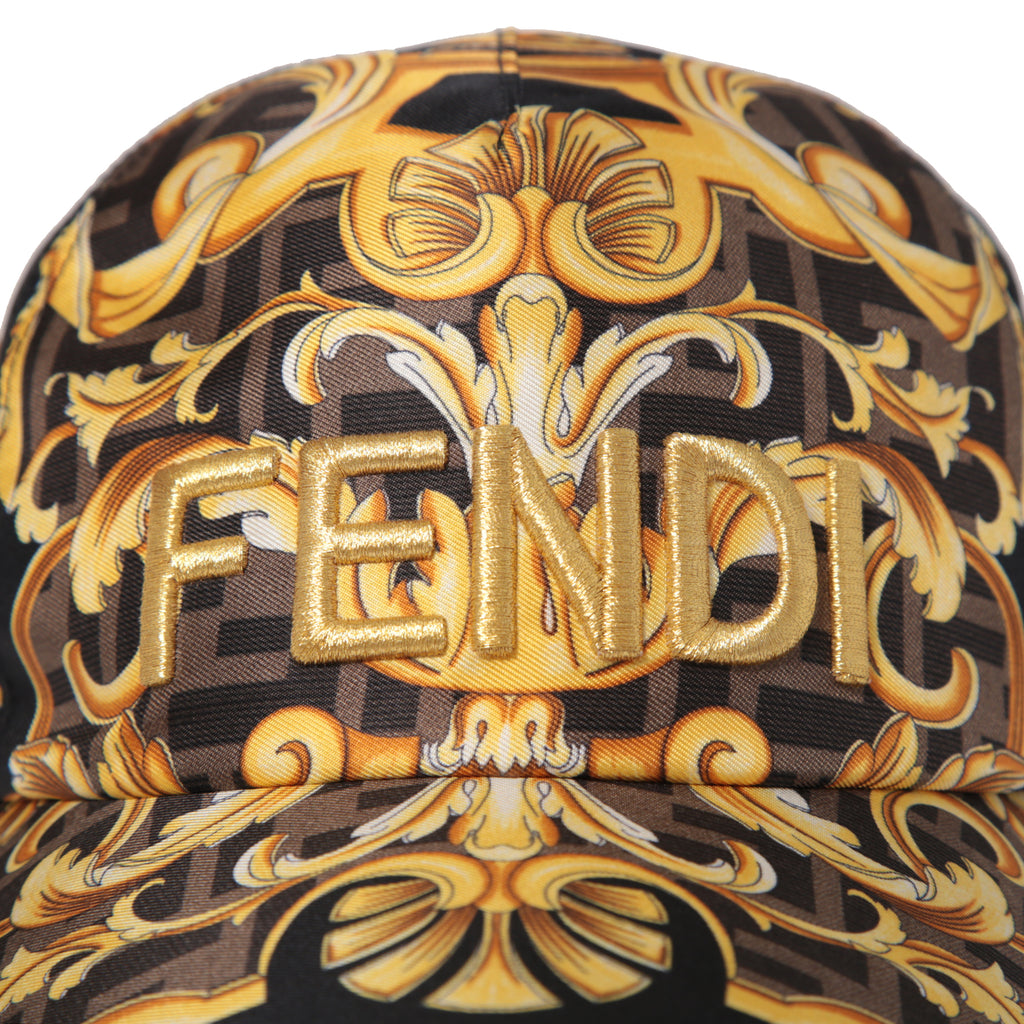 FENDACEフェンダーチェ / 美品 マルチカラー シルク キャップ / 57cm (M) フェンディ x ヴェルサーチ コラボ