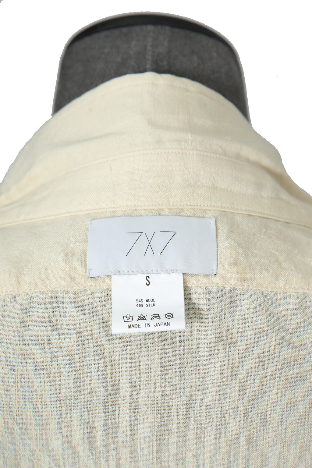 美品 seven by seven セブン バイ セブン / 17SS ウール シルク ネップシャツ / 長袖 / SS2017-7X7KS / size S (アイボリー)