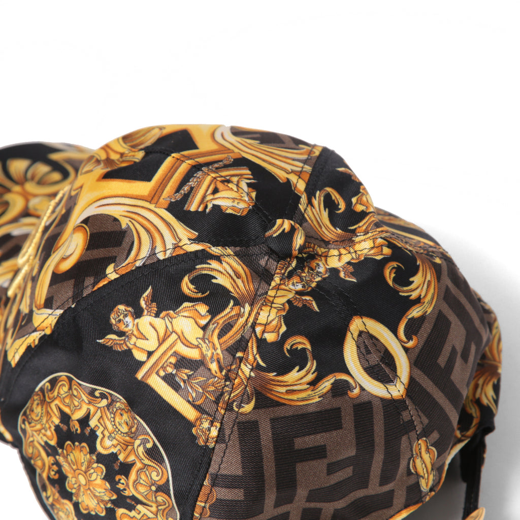 FENDACEフェンダーチェ / 美品 マルチカラー シルク キャップ / 57cm (M) フェンディ x ヴェルサーチ コラボ