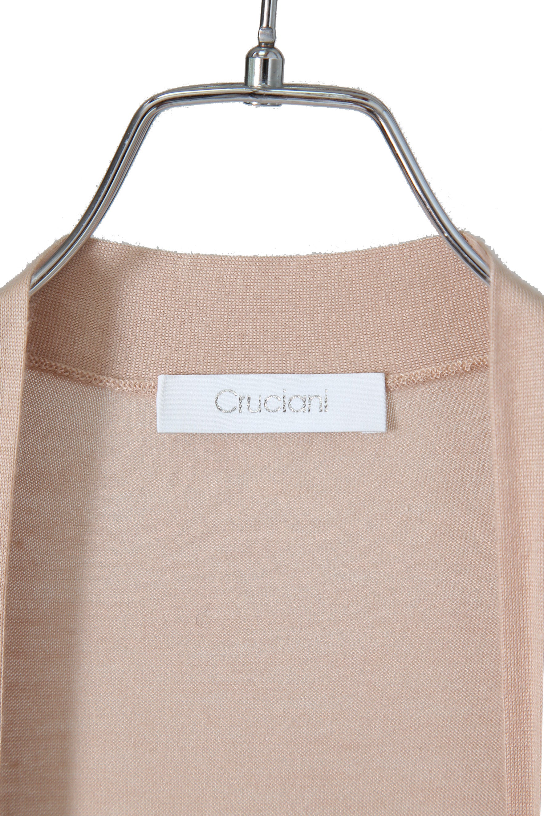 マネキン着画有り 美品 Cruciani クルチアーニ / 定価19.8万 カシミヤシルク ロングカーディガン / size 38 ピンクベージュ