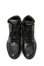 美品 BALMAIN HOMME バルマン オム / 定価 17万 サイドジップ レザー コンバット ブーツ / ゴールド ジップ / size 25cm (BLACK)