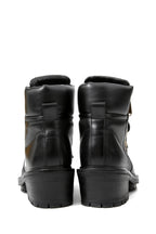 美品 BALMAIN HOMME バルマン オム / 定価 17万 サイドジップ レザー コンバット ブーツ / ゴールド ジップ / size 25cm (BLACK)