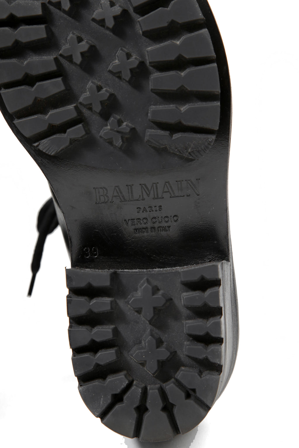 美品 BALMAIN HOMME バルマン オム / 定価 17万 サイドジップ レザー コンバット ブーツ / ゴールド ジップ / size 25cm (BLACK)