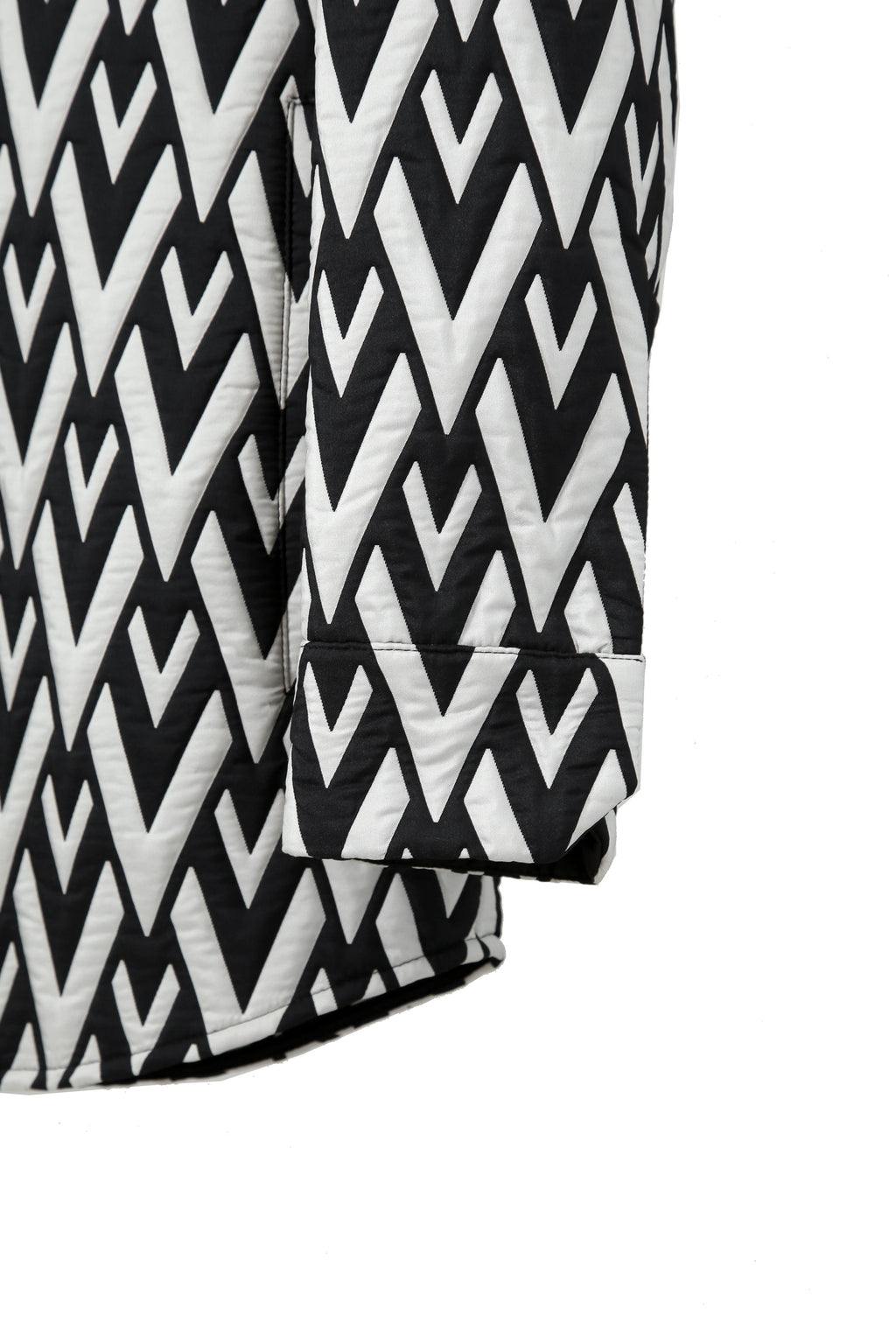 美品 VALENTINO ヴァレンティノ / Vロゴ モノグラム / オーバー シャツ ジャケット / ルーズフィット / size 44 (BLK x WHT)