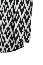 美品 VALENTINO ヴァレンティノ / Vロゴ モノグラム / オーバー シャツ ジャケット / ルーズフィット / size 44 (BLK x WHT)