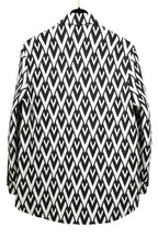 美品 VALENTINO ヴァレンティノ / Vロゴ モノグラム / オーバー シャツ ジャケット / ルーズフィット / size 44 (BLK x WHT)
