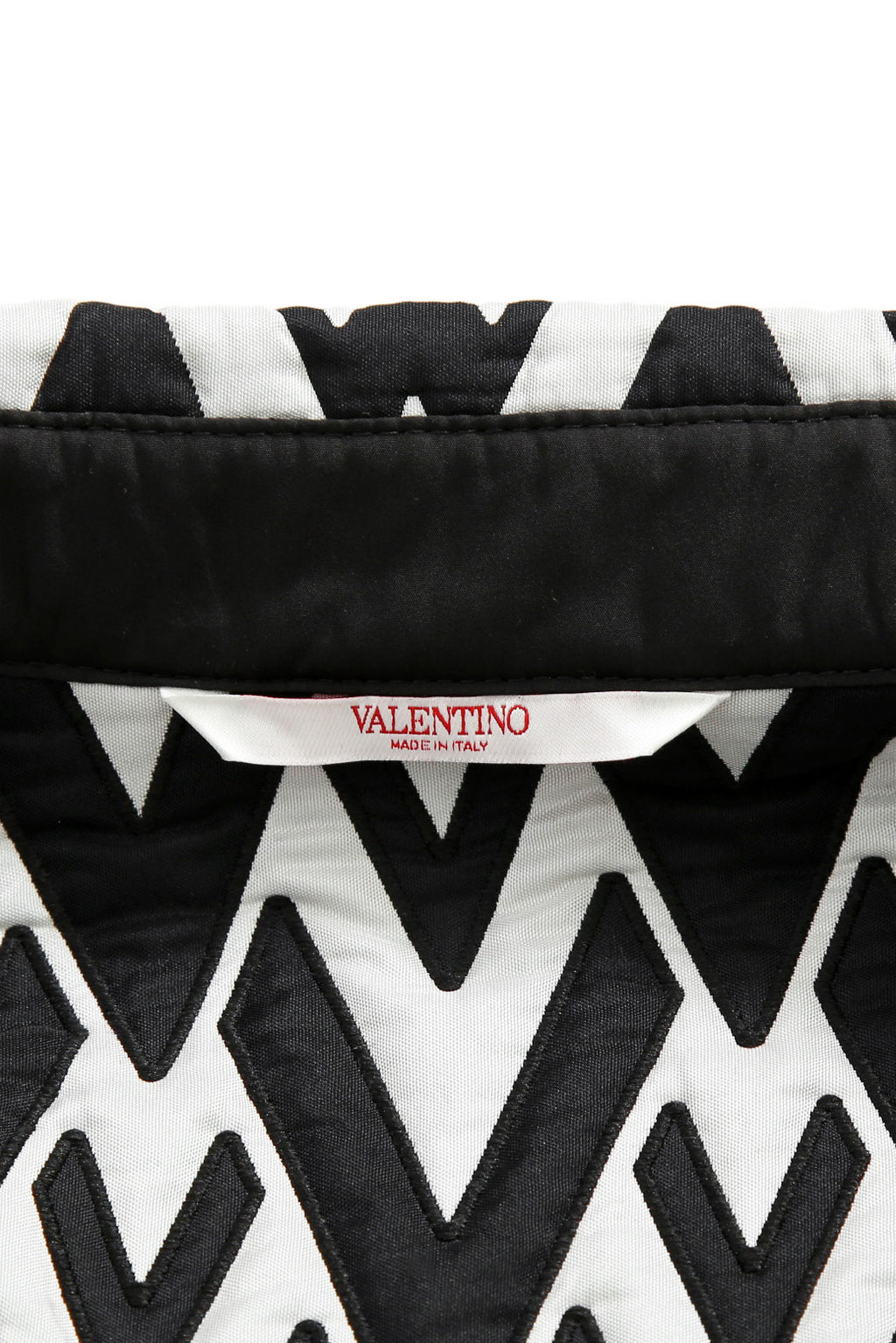 美品 VALENTINO ヴァレンティノ / Vロゴ モノグラム / オーバー シャツ ジャケット / ルーズフィット / size 44 (BLK x WHT)