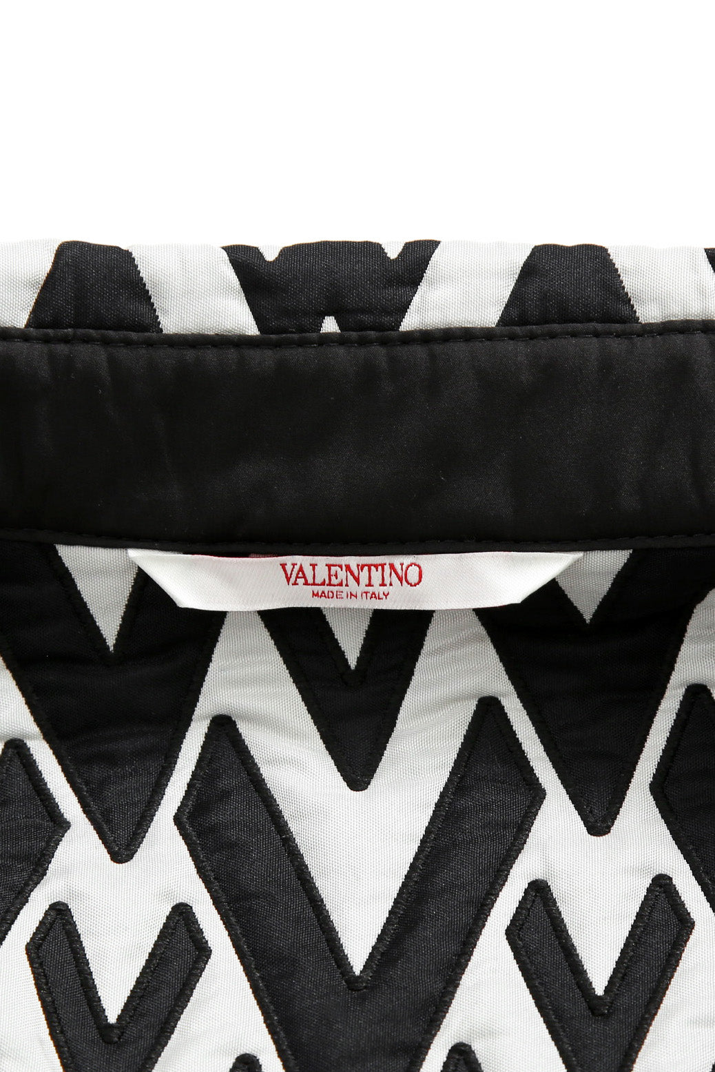 美品 VALENTINO ヴァレンティノ / Vロゴ モノグラム / オーバー シャツ ジャケット / ルーズフィット / size 44 (BLK x WHT)