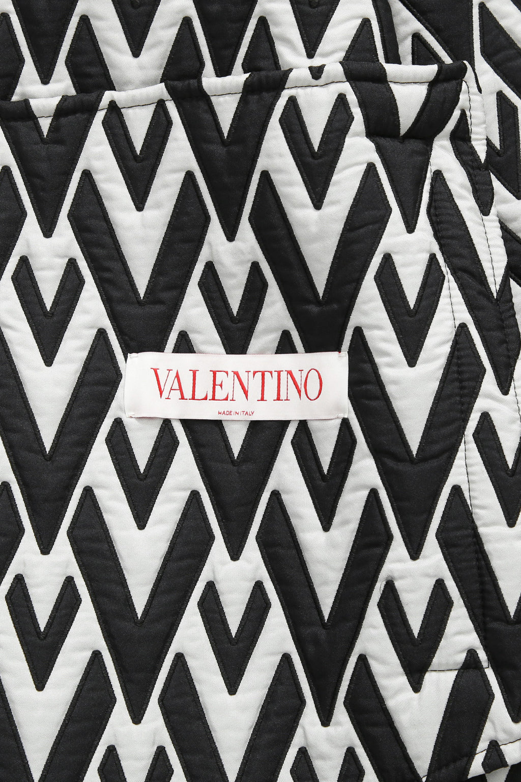 美品 VALENTINO ヴァレンティノ / Vロゴ モノグラム / オーバー シャツ ジャケット / ルーズフィット / size 44 (BLK x WHT)