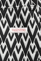 美品 VALENTINO ヴァレンティノ / Vロゴ モノグラム / オーバー シャツ ジャケット / ルーズフィット / size 44 (BLK x WHT)