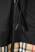 美品 BURBERRY バーバリー / チェックパネル シェイプメモリー タフタ フーデッド ジャケット size M (BGE x BLK) マウンテンパーカー