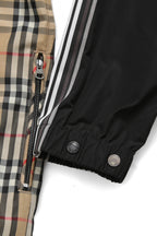 美品 BURBERRY バーバリー / チェックパネル シェイプメモリー タフタ フーデッド ジャケット size M (BGE x BLK) マウンテンパーカー