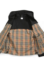 美品 BURBERRY バーバリー / チェックパネル シェイプメモリー タフタ フーデッド ジャケット size M (BGE x BLK) マウンテンパーカー