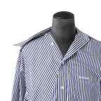 Balenciaga バレンシアガ / 21AW 美品 Twisted Shirt /ツイステッドシャツ 長袖シャツ / size XXS (WHITE x BLUE) ユニセックス