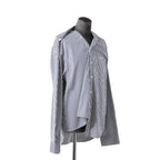 Balenciaga バレンシアガ / 21AW 美品 Twisted Shirt /ツイステッドシャツ 長袖シャツ / size XXS (WHITE x BLUE) ユニセックス