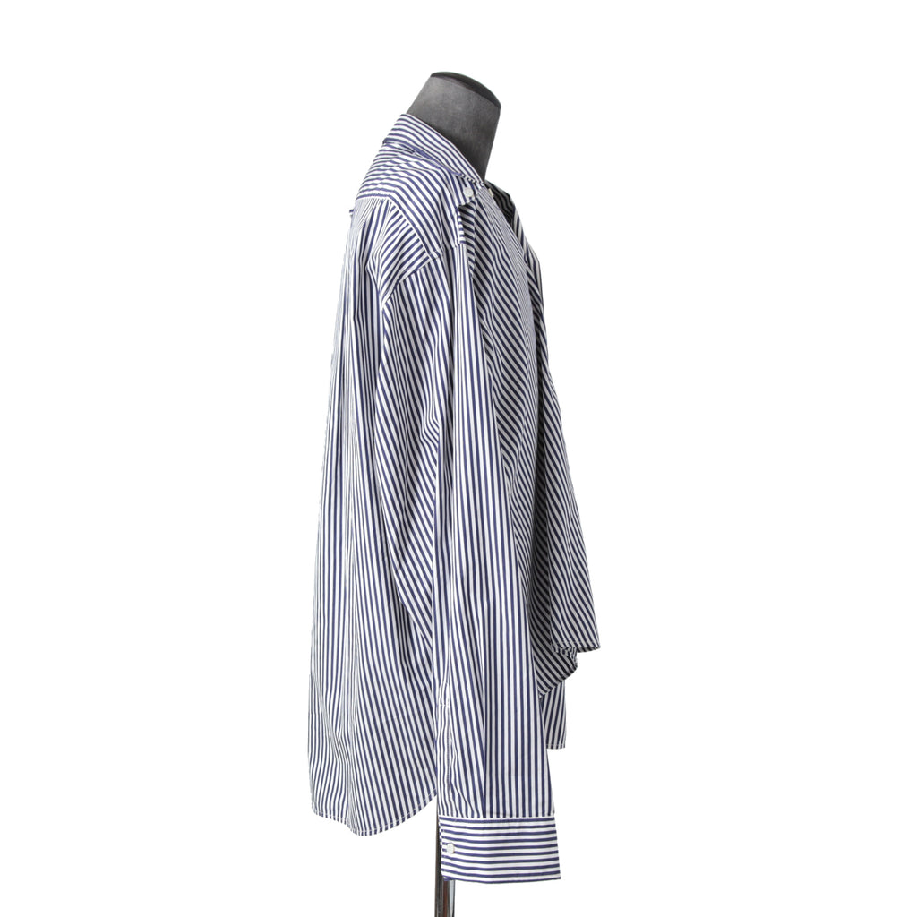 Balenciaga バレンシアガ / 21AW 美品 Twisted Shirt /ツイステッドシャツ 長袖シャツ / size XXS (WHITE x BLUE) ユニセックス