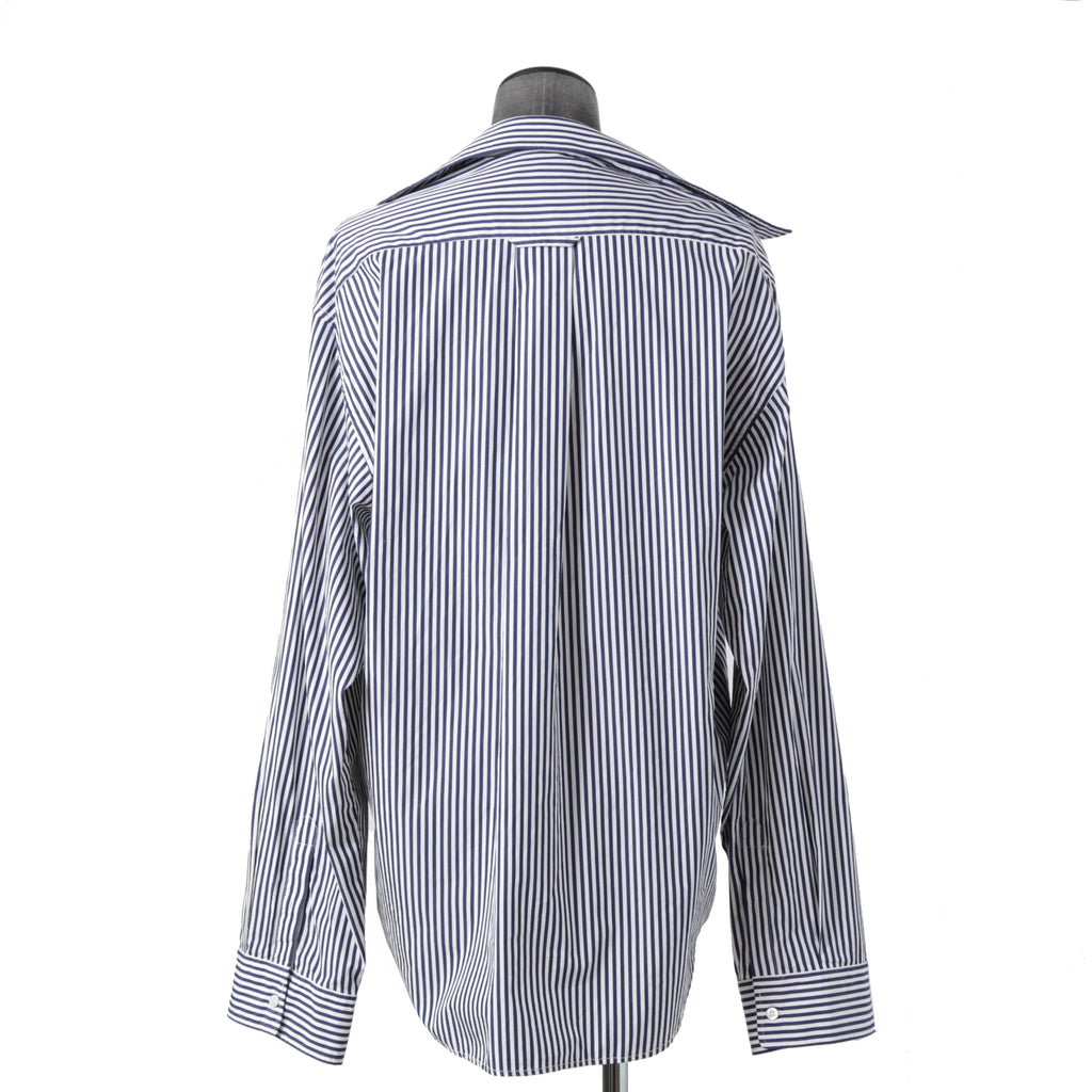Balenciaga バレンシアガ / 21AW 美品 Twisted Shirt /ツイステッドシャツ 長袖シャツ / size XXS (WHITE x BLUE) ユニセックス