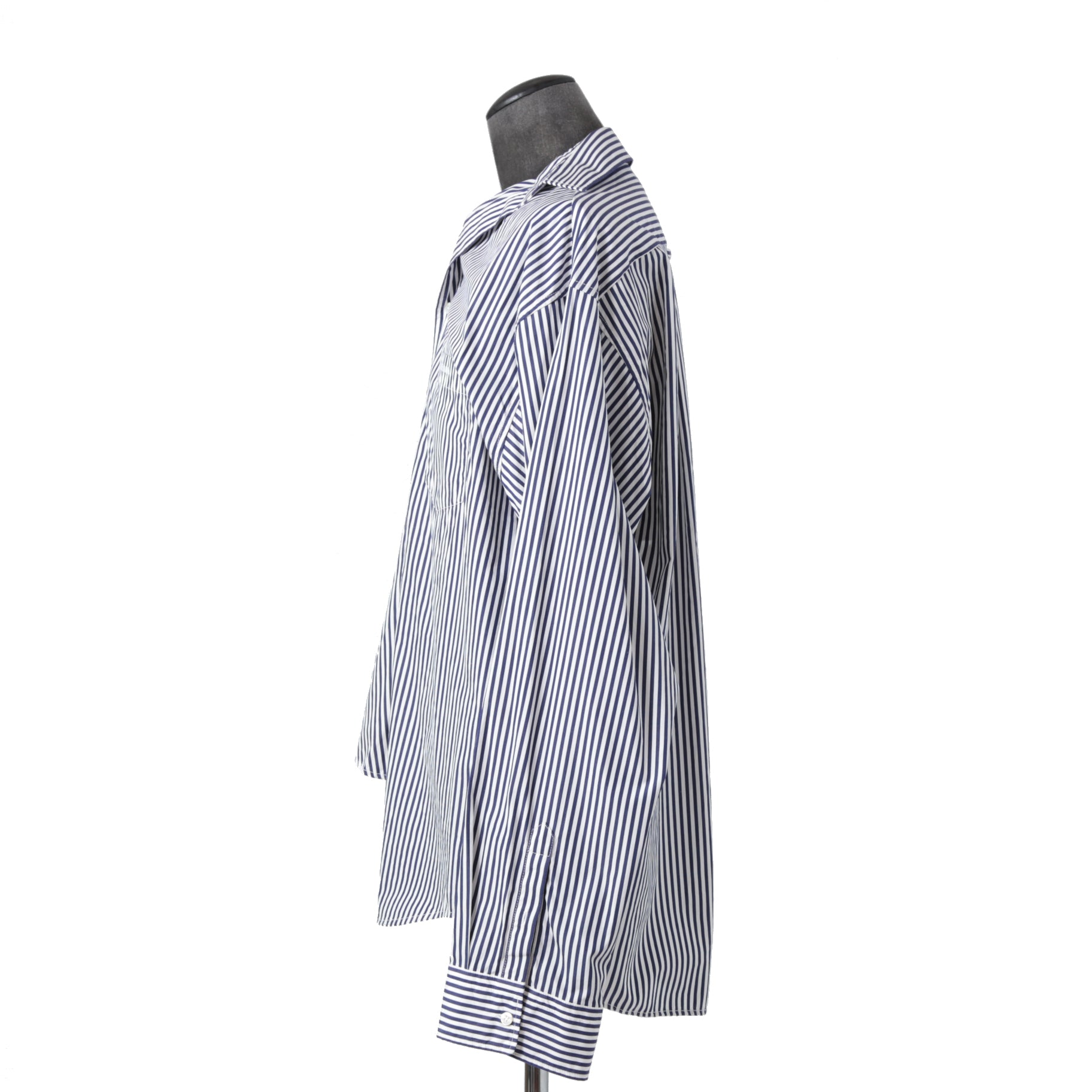 Balenciaga バレンシアガ / 21AW 美品 Twisted Shirt /ツイステッドシャツ 長袖シャツ / size XXS (WHITE x BLUE) ユニセックス