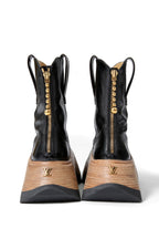 美品 23SS / LOUIS VUITTON ルイヴィトン / LVズーム プラットフォーム アンクルブーツ / 1ABGRW / size 39 (23cm) BLACK モノグラム