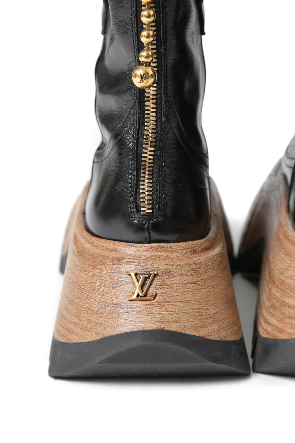 美品 23SS / LOUIS VUITTON ルイヴィトン / LVズーム プラットフォーム アンクルブーツ / 1ABGRW / size 39 (23cm) BLACK モノグラム