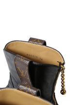 美品 23SS / LOUIS VUITTON ルイヴィトン / LVズーム プラットフォーム アンクルブーツ / 1ABGRW / size 39 (23cm) BLACK モノグラム