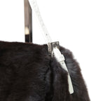 FENDI フェンディ / Mamma Baguette Selleria マンマ バゲット セレリア / ワンショルダーバッグ / ミンクファー ローマ レザー（牛革） / BLACK x WHITE