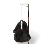 FENDI フェンディ / Mamma Baguette Selleria マンマ バゲット セレリア / ワンショルダーバッグ / ミンクファー ローマ レザー（牛革） / BLACK x WHITE