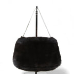 FENDI フェンディ / Mamma Baguette Selleria マンマ バゲット セレリア / ワンショルダーバッグ / ミンクファー ローマ レザー（牛革） / BLACK x WHITE