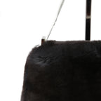 FENDI フェンディ / Mamma Baguette Selleria マンマ バゲット セレリア / ワンショルダーバッグ / ミンクファー ローマ レザー（牛革） / BLACK x WHITE