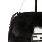 FENDI フェンディ / Mamma Baguette Selleria マンマ バゲット セレリア / ワンショルダーバッグ / ミンクファー ローマ レザー（牛革） / BLACK x WHITE