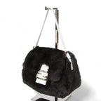FENDI フェンディ / Mamma Baguette Selleria マンマ バゲット セレリア / ワンショルダーバッグ / ミンクファー ローマ レザー（牛革） / BLACK x WHITE