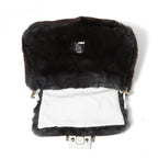 FENDI フェンディ / Mamma Baguette Selleria マンマ バゲット セレリア / ワンショルダーバッグ / ミンクファー ローマ レザー（牛革） / BLACK x WHITE