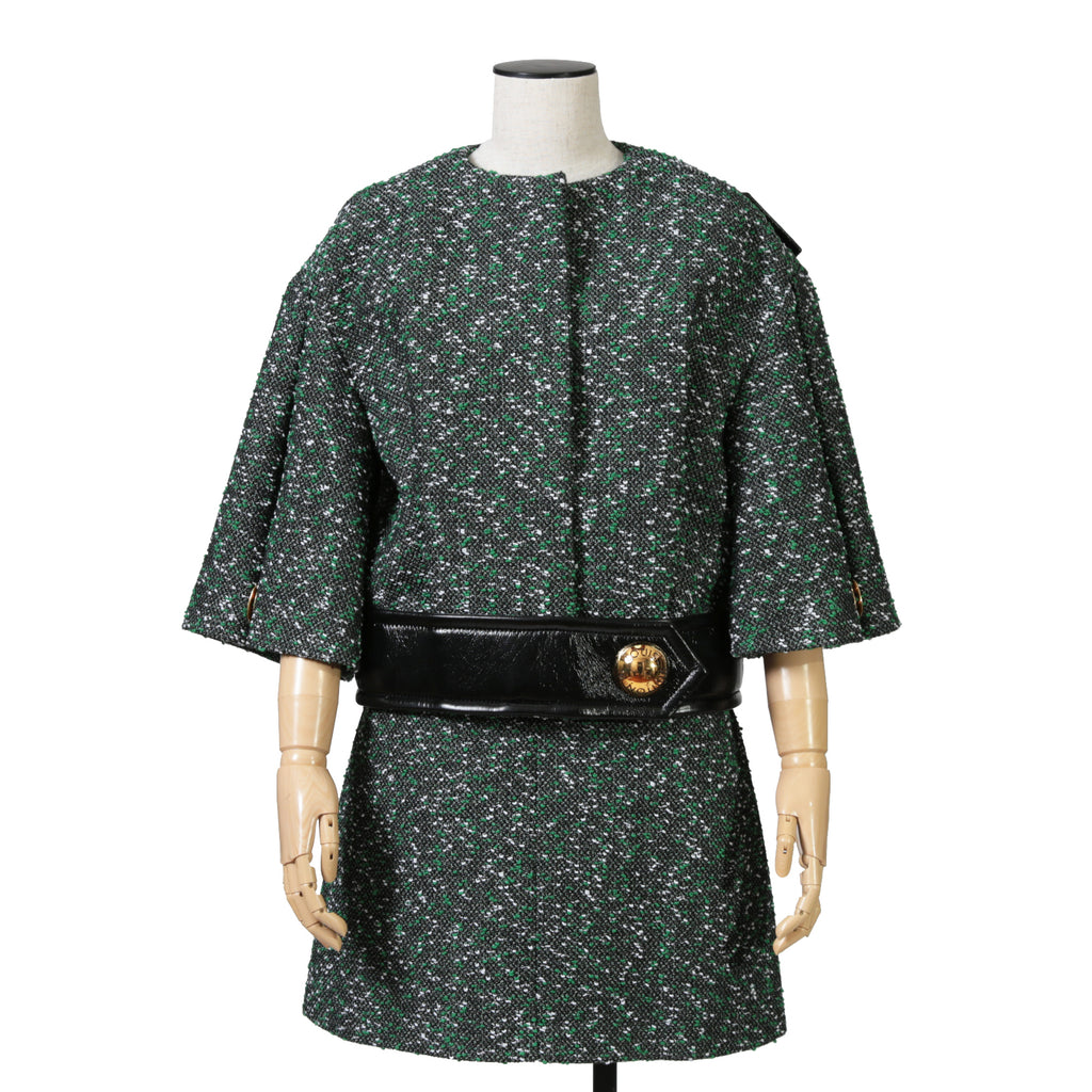 Louis Vuitton ルイ・ヴィトン / 23SS 美品 ブークレ ツイード Aライン スカート / RW231B ZX7 FOJU12 / size 38（GREEN x BLACK）