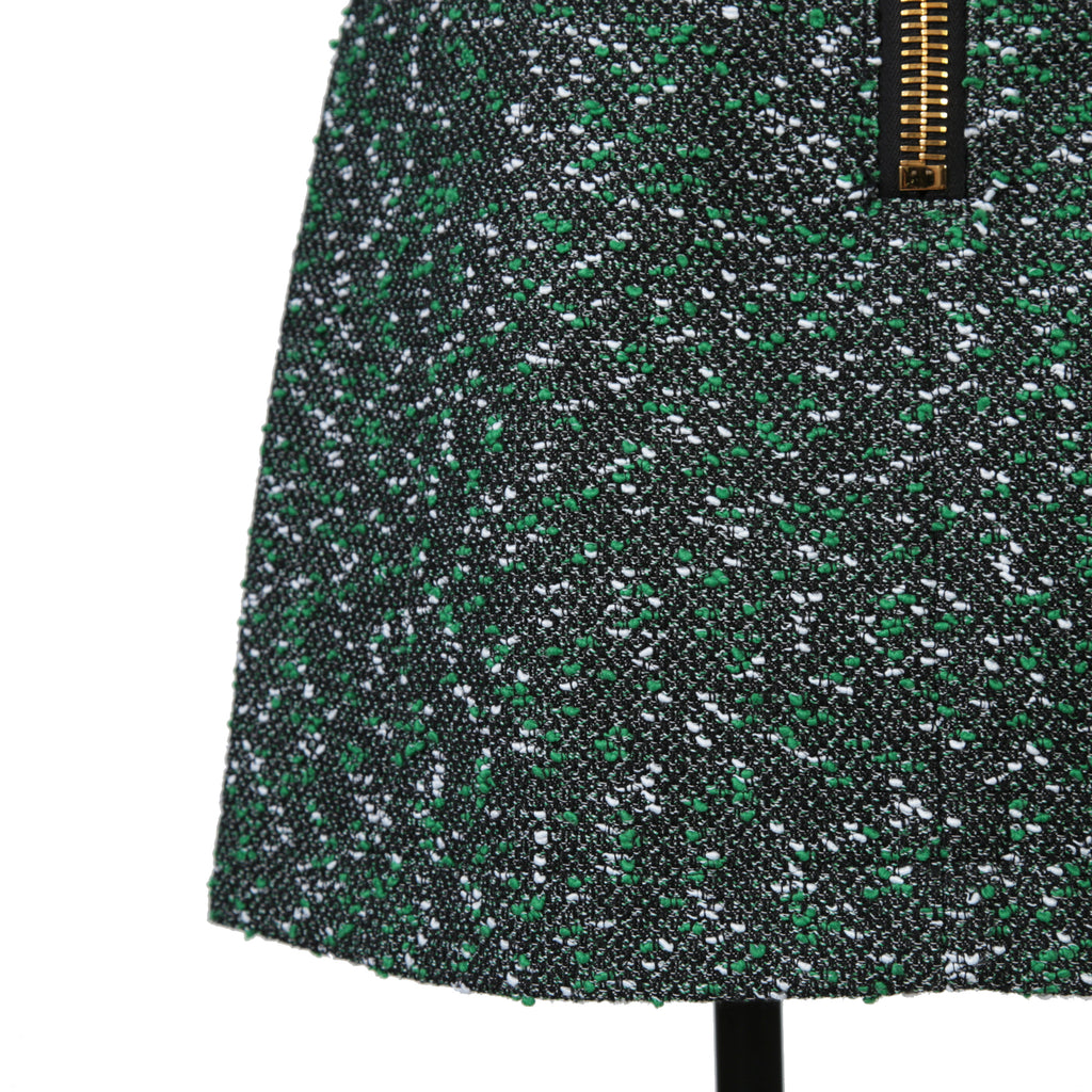 Louis Vuitton ルイ・ヴィトン / 23SS 美品 ブークレ ツイード Aライン スカート / RW231B ZX7 FOJU12 / size 38（GREEN x BLACK）