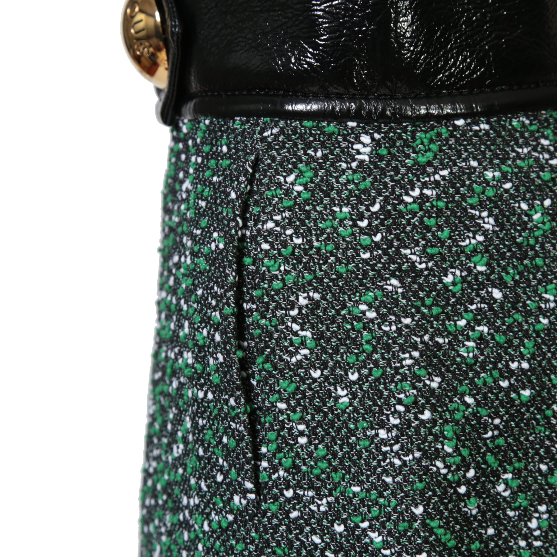 Louis Vuitton ルイ・ヴィトン / 23SS 美品 ブークレ ツイード Aライン スカート / RW231B ZX7 FOJU12 / size 38（GREEN x BLACK）
