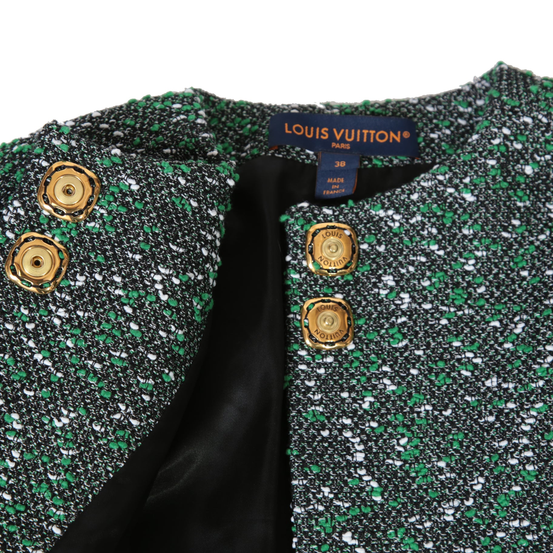 Louis Vuitton ルイ・ヴィトン / 23SS ブークレ ツイード ボクシー ジャケット / RW231B ZX7 FOVE15 / size 38（GREEN x BLACK）