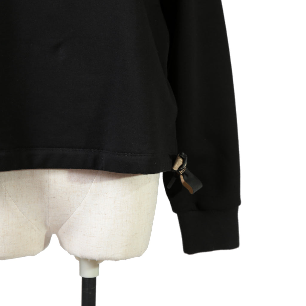 FENDI フェンディ / 美品  FENDI ROMA刺繍  ショート丈 サイドリボン スウェット プルオーバー / FS7102 AC6A / size 40 （BLACK） レディース