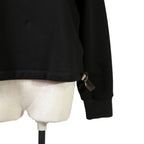 FENDI フェンディ / 美品  FENDI ROMA刺繍  ショート丈 サイドリボン スウェット プルオーバー / FS7102 AC6A / size 40 （BLACK） レディース