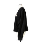 FENDI フェンディ / 美品  FENDI ROMA刺繍  ショート丈 サイドリボン スウェット プルオーバー / FS7102 AC6A / size 40 （BLACK） レディース