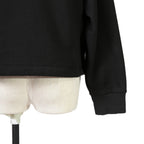 FENDI フェンディ / 美品  FENDI ROMA刺繍  ショート丈 サイドリボン スウェット プルオーバー / FS7102 AC6A / size 40 （BLACK） レディース