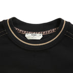 FENDI フェンディ / 美品  FENDI ROMA刺繍  ショート丈 サイドリボン スウェット プルオーバー / FS7102 AC6A / size 40 （BLACK） レディース