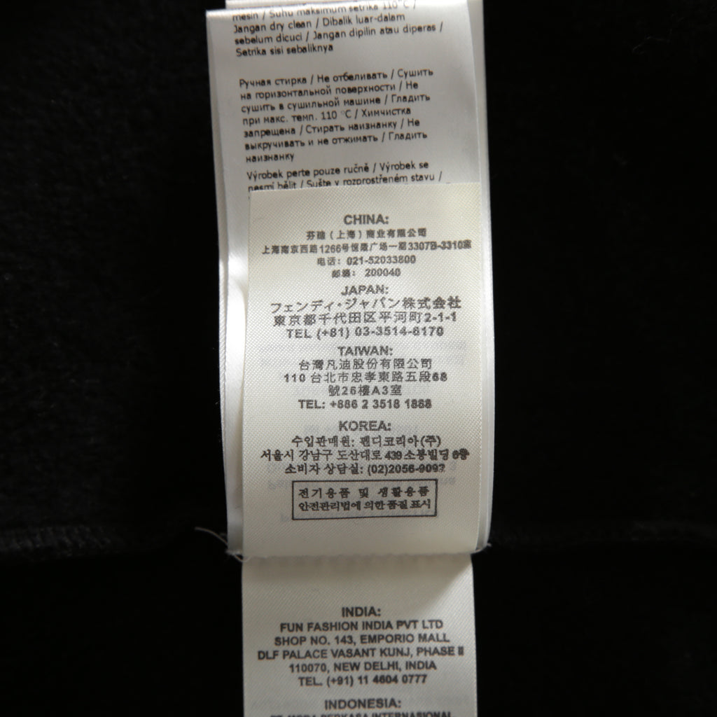 FENDI フェンディ / 美品  FENDI ROMA刺繍  ショート丈 サイドリボン スウェット プルオーバー / FS7102 AC6A / size 40 （BLACK） レディース