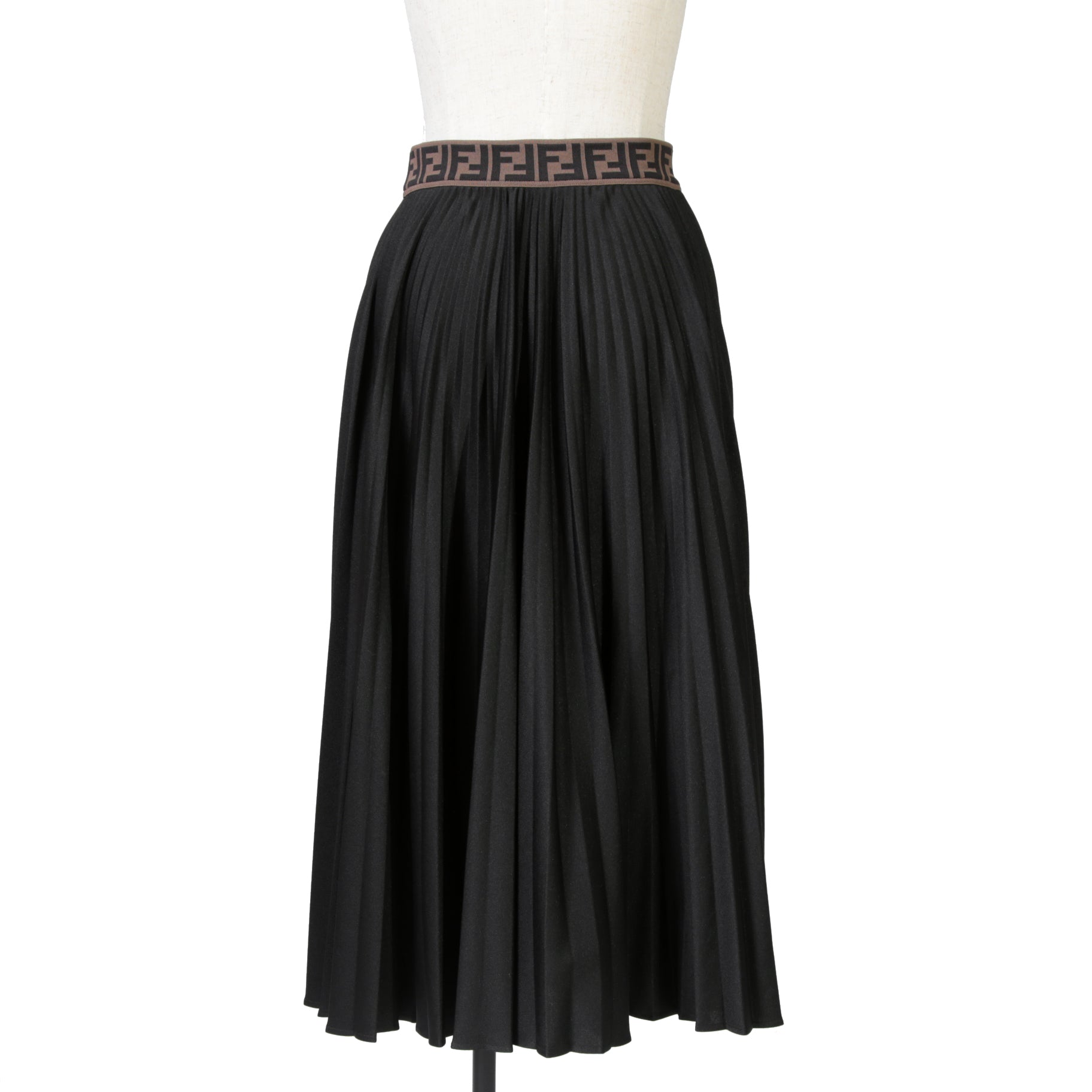 FENDI フェンディ / 美品 FF柄 プリーツスカート ブラック ズッカ / FQ7135 A5WC / size 40 (BLACK) レディース