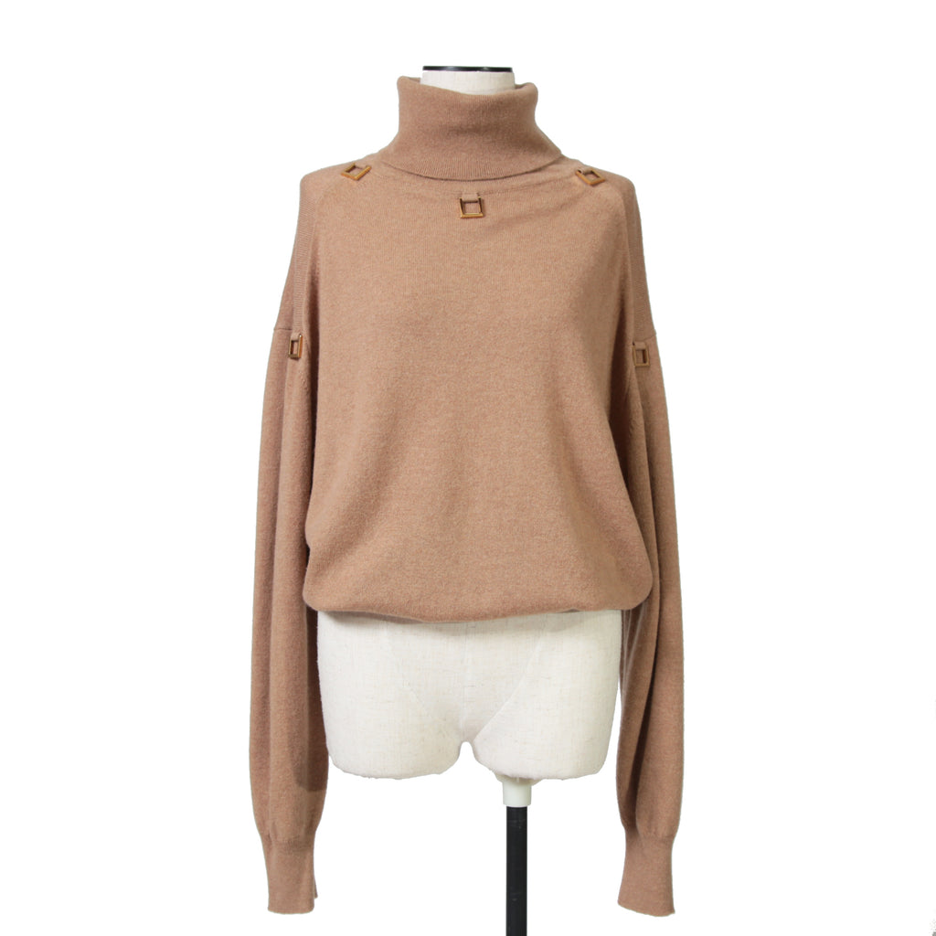Louis Vuitton ルイ・ヴィトン / 22AW 美品 D-Ring Turtle Neck Knit Sweater Dリング  /  カシミヤ ウール タートルネック ニットセーター /  RW222B TL8 FNKL92 / size S (キャメルブラウン)