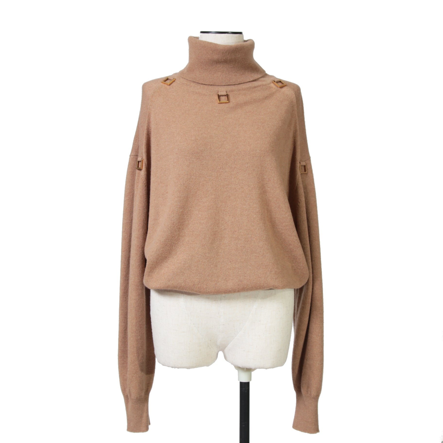 Louis Vuitton ルイ・ヴィトン / 22AW 美品 D-Ring Turtle Neck Knit Sweater Dリング  /  カシミヤ ウール タートルネック ニットセーター /  RW222B TL8 FNKL92 / size S (キャメルブラウン)