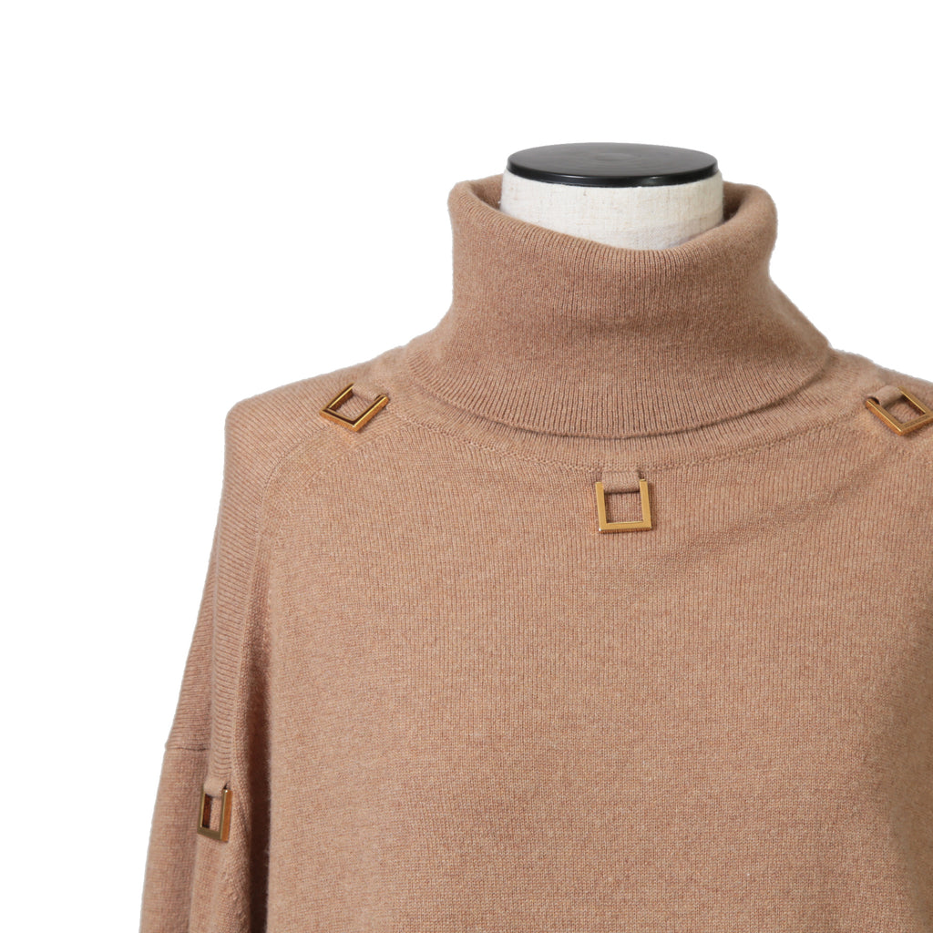 Louis Vuitton ルイ・ヴィトン / 22AW 美品 D-Ring Turtle Neck Knit Sweater Dリング  /  カシミヤ ウール タートルネック ニットセーター /  RW222B TL8 FNKL92 / size S (キャメルブラウン)