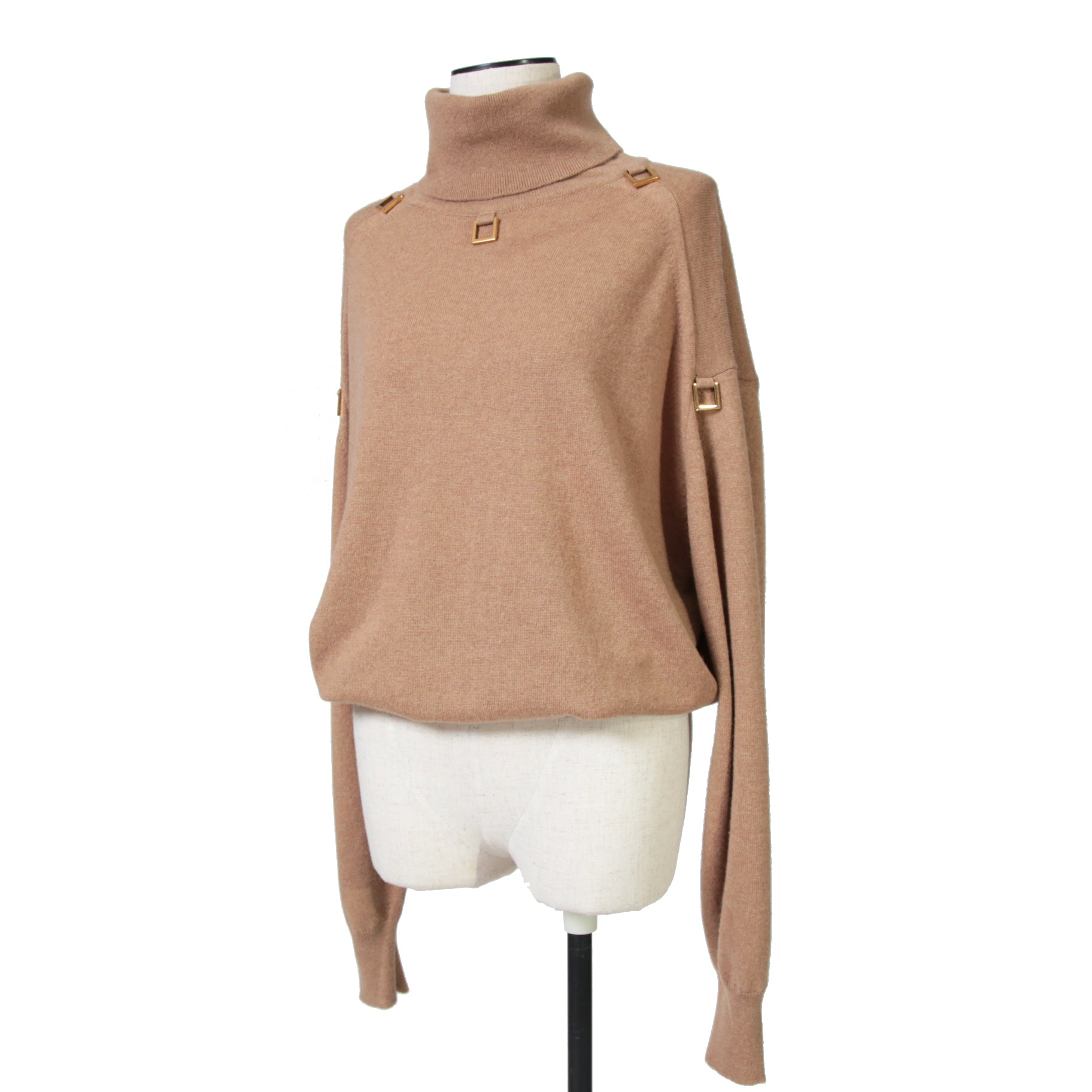 Louis Vuitton ルイ・ヴィトン / 22AW 美品 D-Ring Turtle Neck Knit Sweater Dリング  /  カシミヤ ウール タートルネック ニットセーター /  RW222B TL8 FNKL92 / size S (キャメルブラウン)