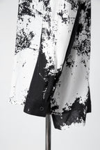 新品 D.HYGEN ディーハイゲン/ 25SS ブラッシュプリント レーヨン×コットン×リネン / ショールカラーシャツ / size 2 (BLK x WHT)