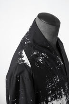 新品 D.HYGEN ディーハイゲン/ 25SS ブラッシュプリント レーヨン×コットン×リネン / ショールカラーシャツ / size 2 (BLK x WHT)